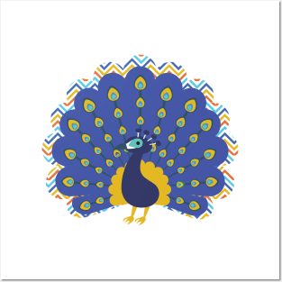 Colorful Abstract Peacock Bird Lover Design Posters and Art